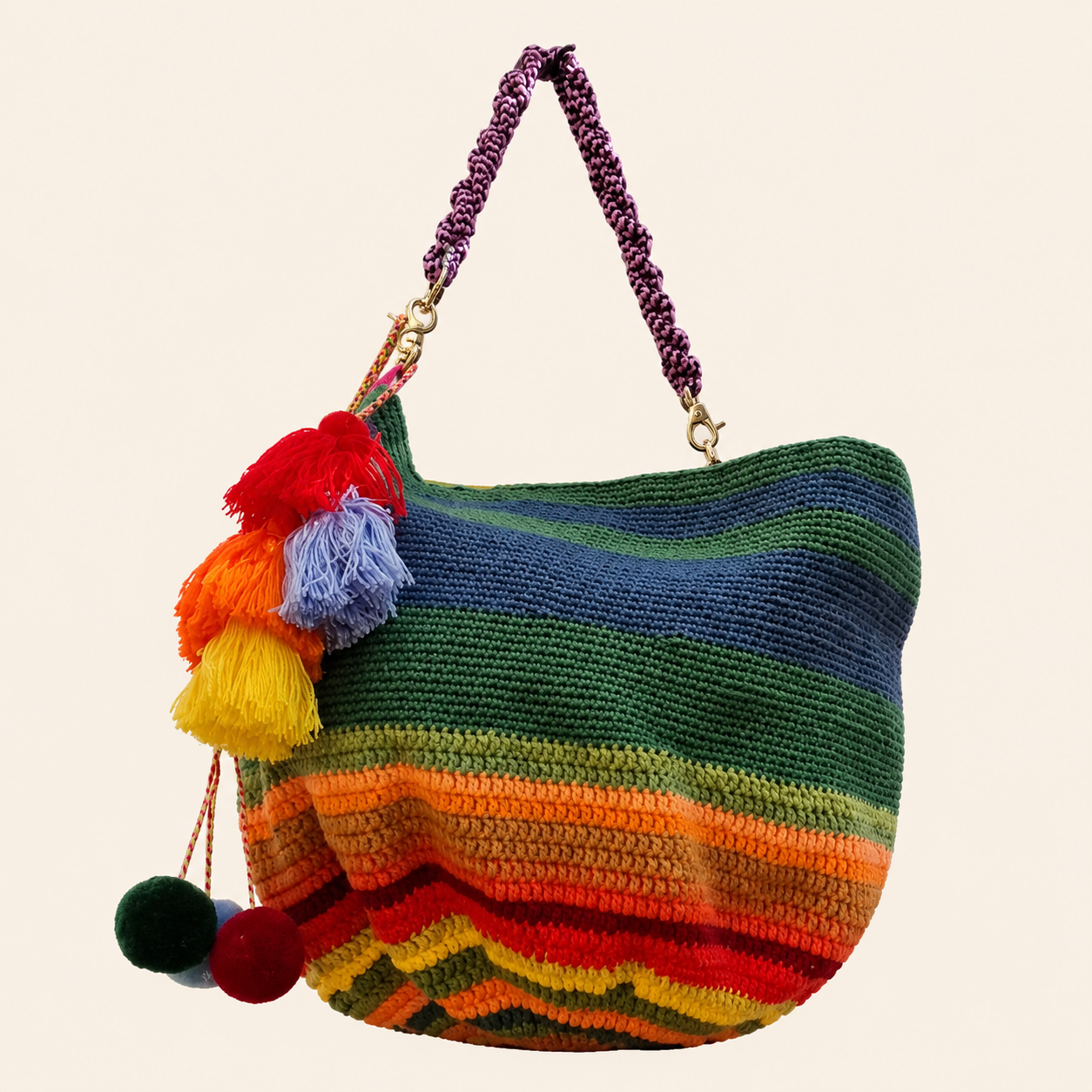 Bolso Boho con Borlas